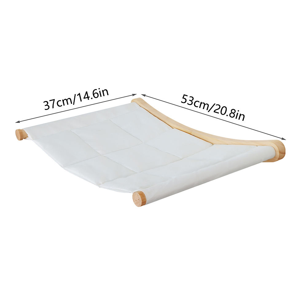 Thumbnail: Dimensions of floating cat bed wall mount, 53cm by 37cm.