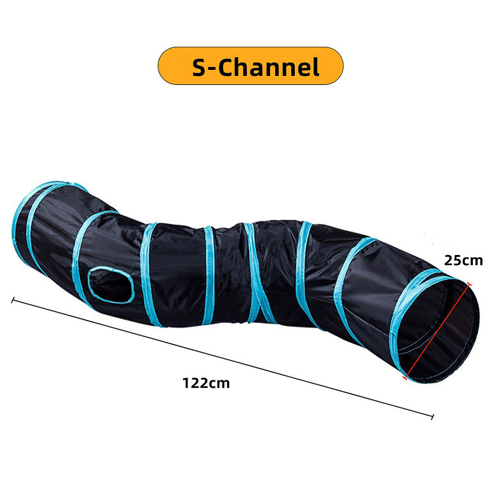 Thumbnail: S-Channel foldable cat tunnel toy, 122cm long and 25cm wide
