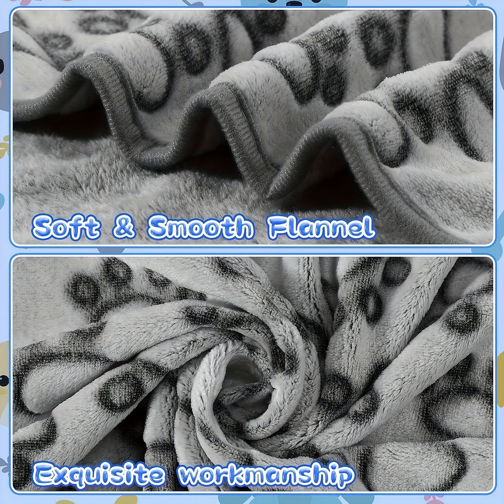 Thumbnail: Soft and smooth flannel pet blanket with paw print pattern