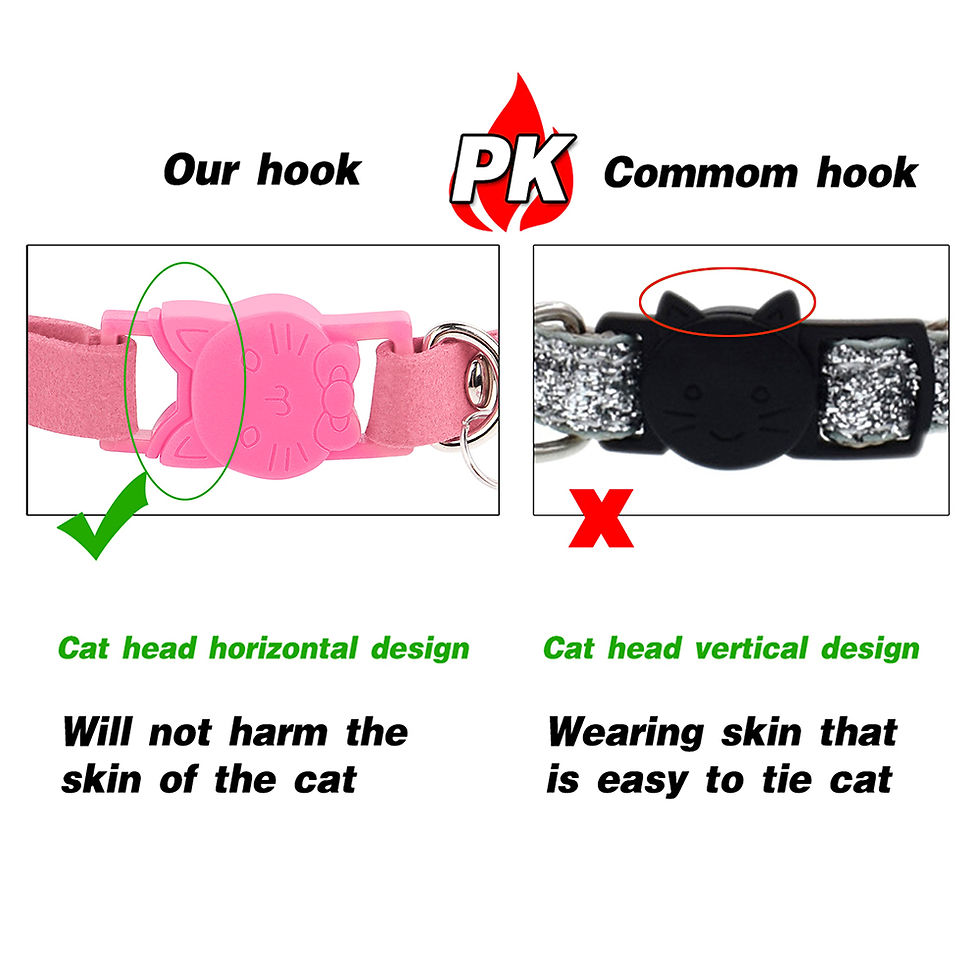 Thumbnail: Soft pink suede leather cat collar hook comparison chart