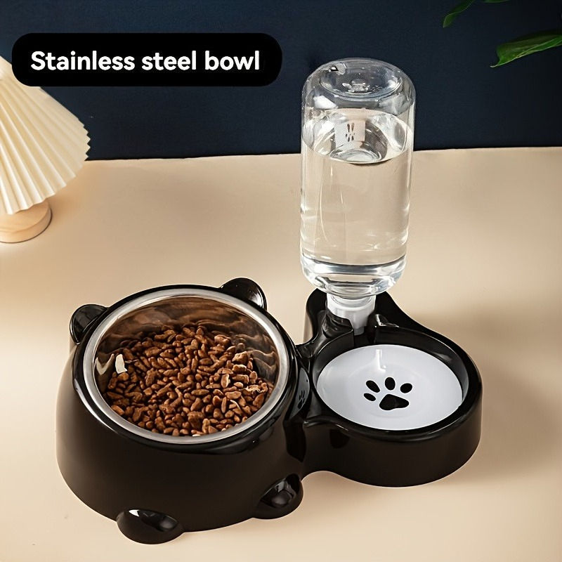 Thumbnail: 15° tilted cat bowl with automatic water dispenser.