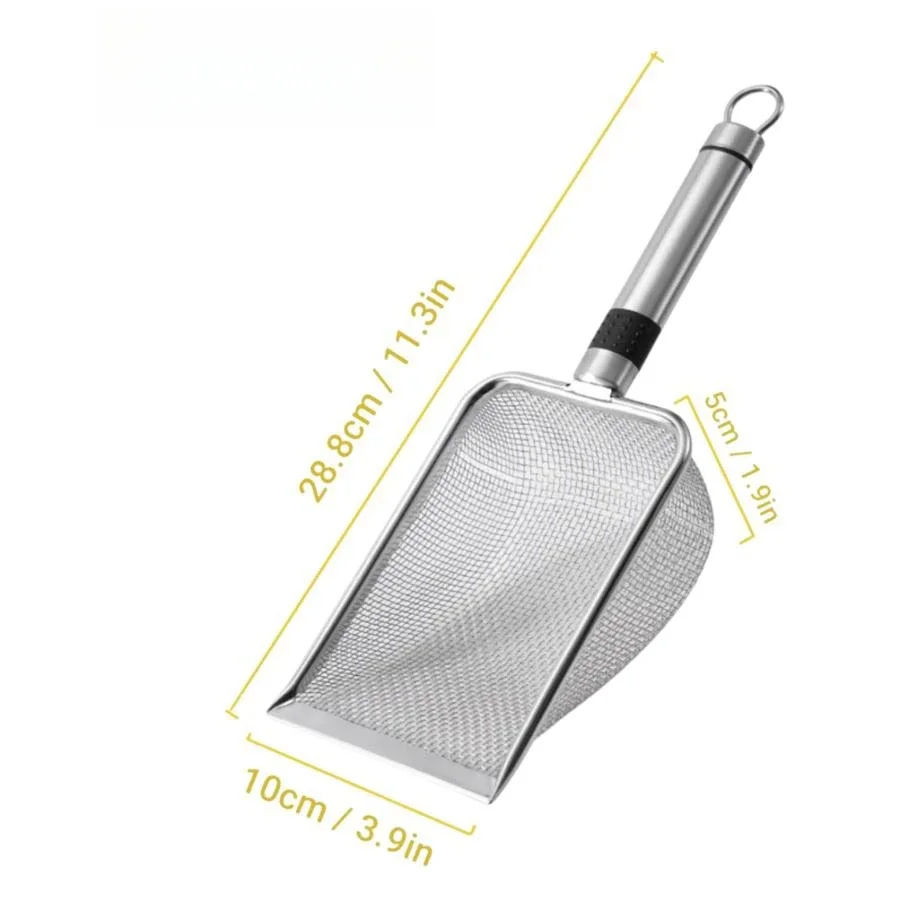 Thumbnail: Stainless steel cat litter scoop with 28.8cm length.