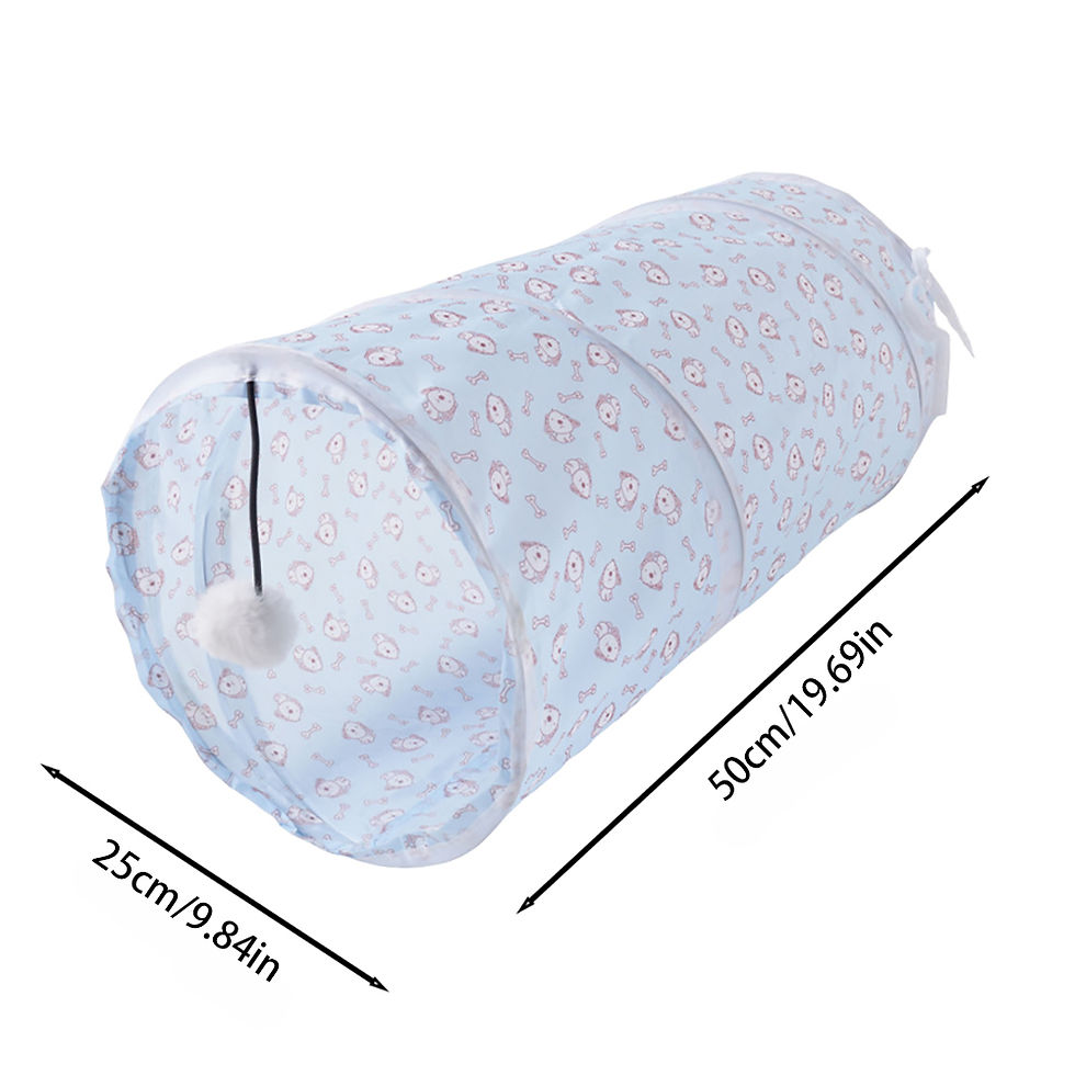 Thumbnail: Blue kitty play tunnel with dimensions 50cm by 25cm