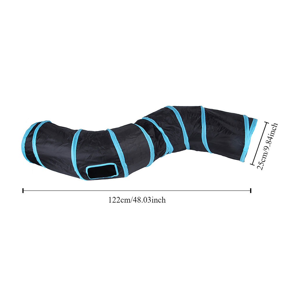 Thumbnail: Collapsible kitty play tunnel measuring 122cm long.