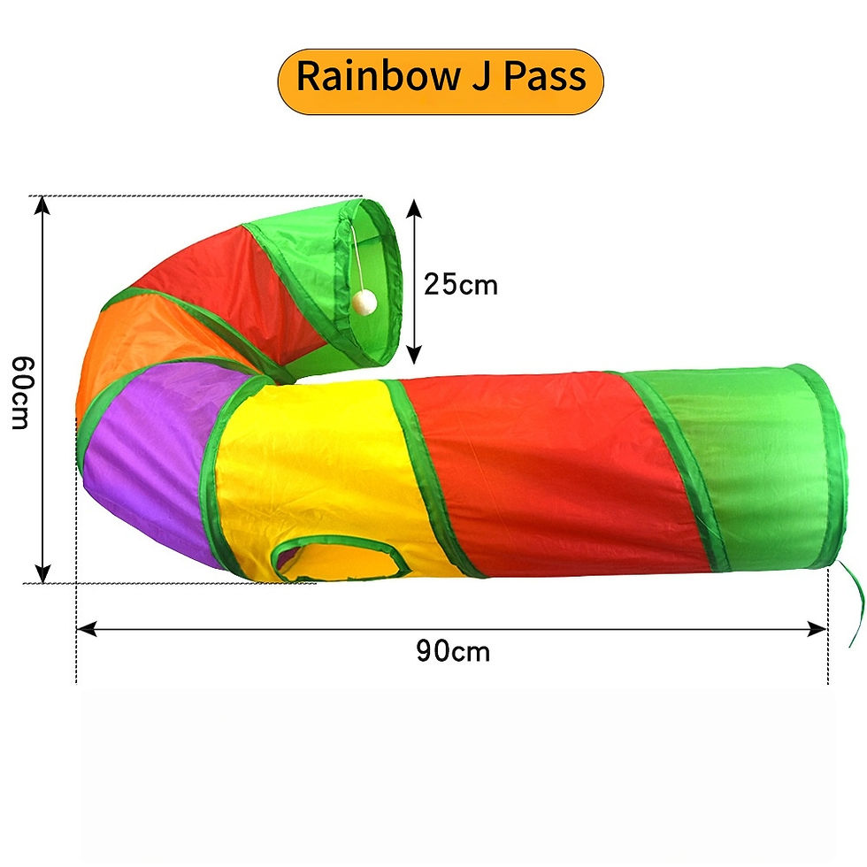 Thumbnail: Rainbow J Pass foldable cat tunnel dimensions: 90cm x 60cm