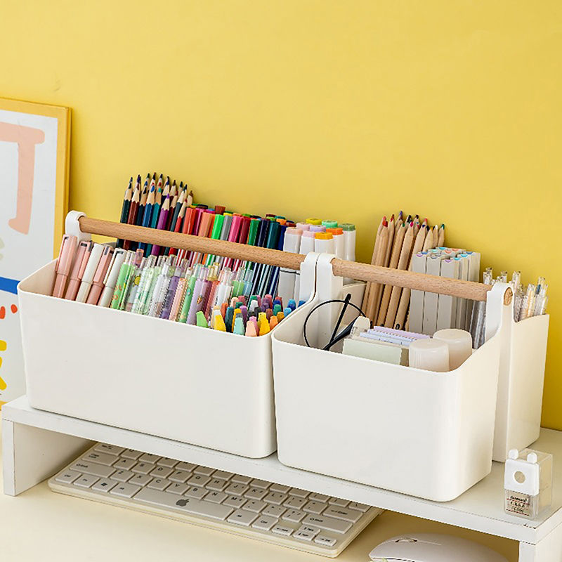 1pc Multifunctional Storage Holder School Office Portable Pen Holder Storage Box