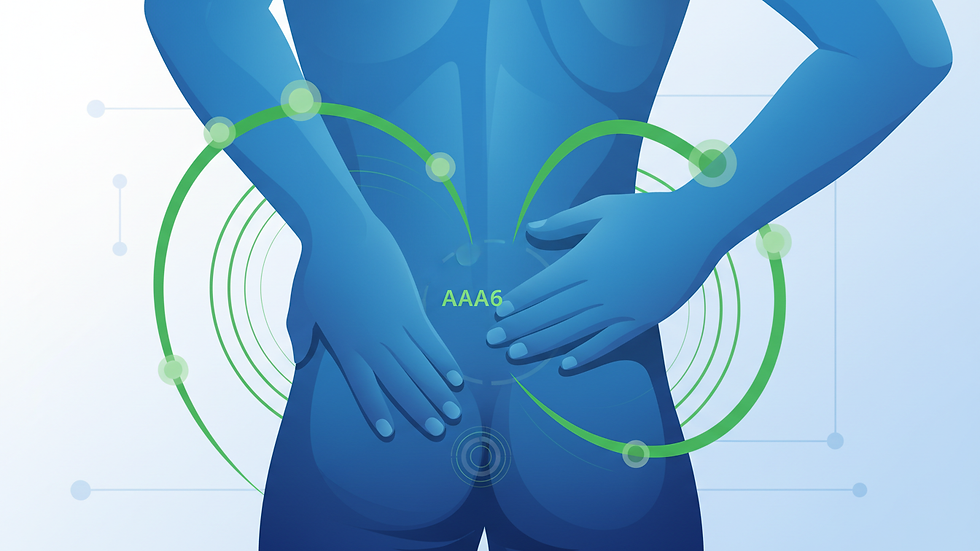 Close-up view of physiotherapy session focusing on lower back treatment
