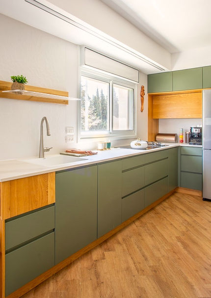 Kitchen planning. Cooking area view