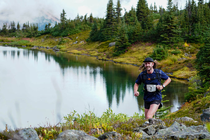 Community trail running event scene from the 2024 HahNicNaAah race in Smithers, BC
