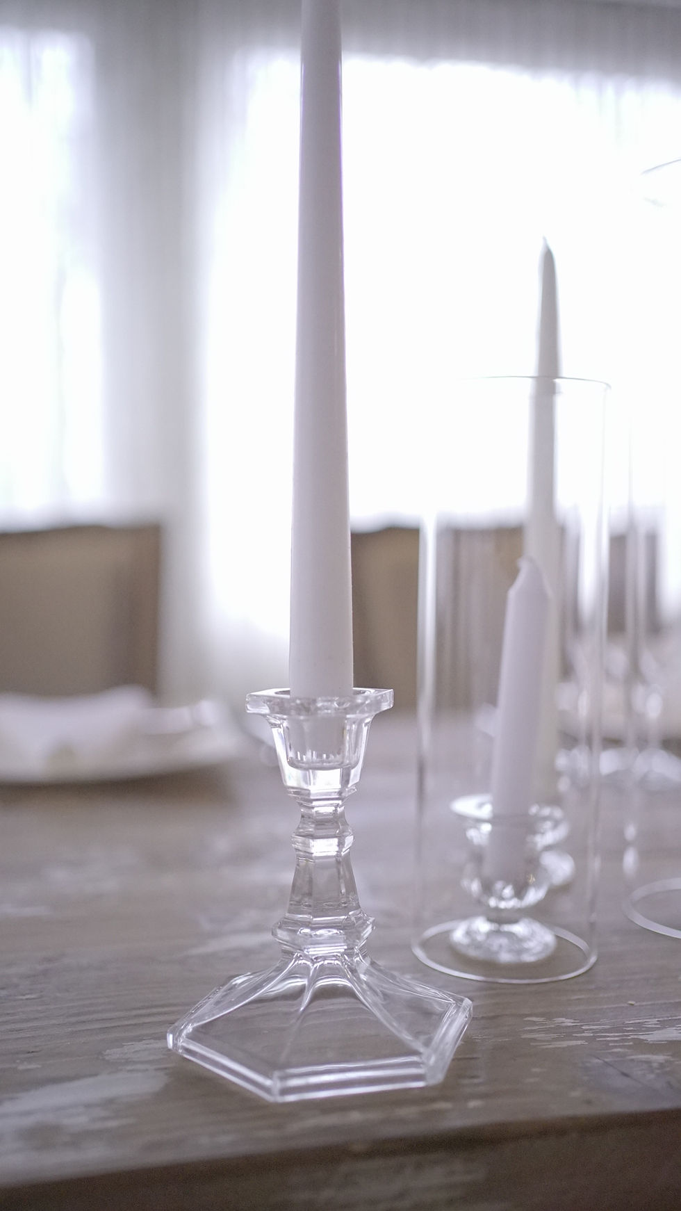 Thumbnail: Clear Glass Candle Holders