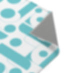 turquoise print area rug corner view