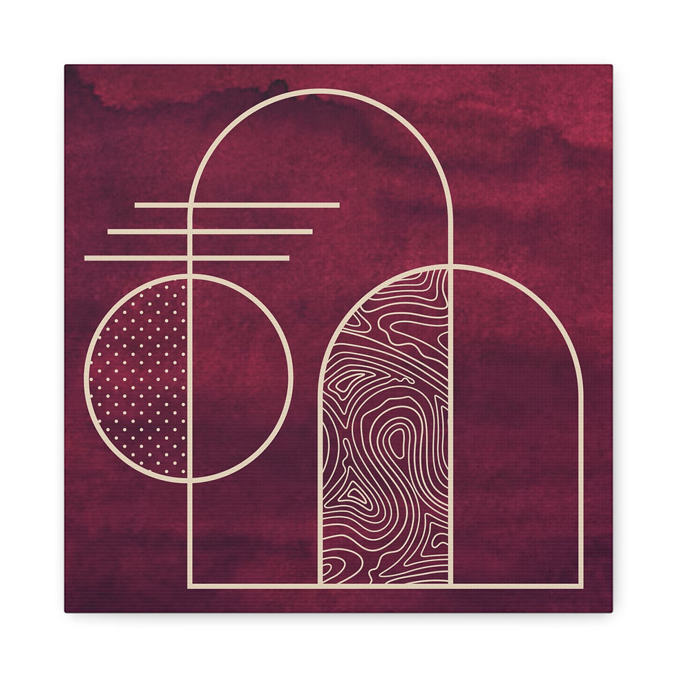 Thumbnail: burgundy textured square matte canvas print front view
