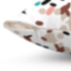multicolor spots square pillow close up view