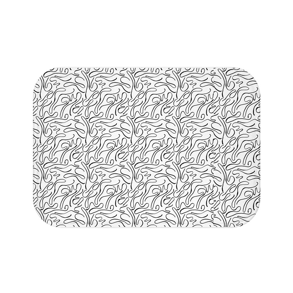 Thumbnail: black print bath mat front view