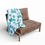 Thumbnail: turquoise print fleece blanket chair view