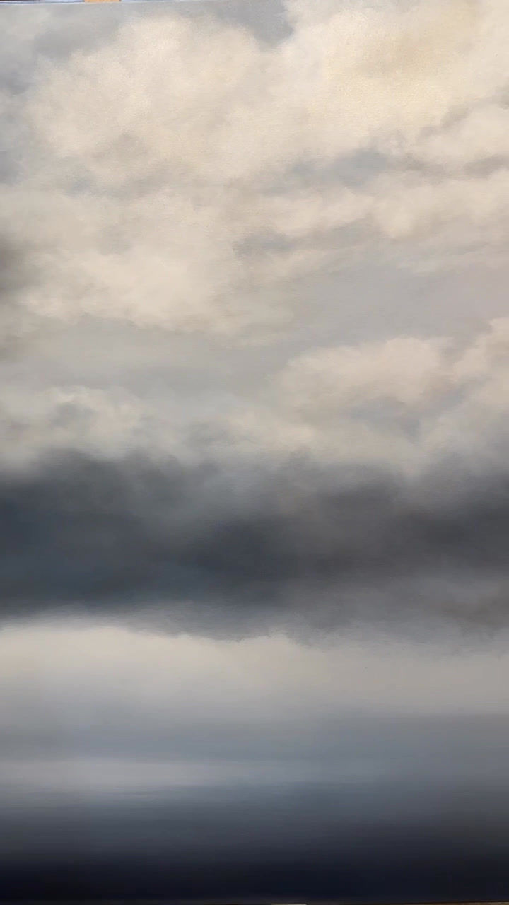 Thumbnail: held light, from the cloud atlas series , 48x48" oil on canvas,framed