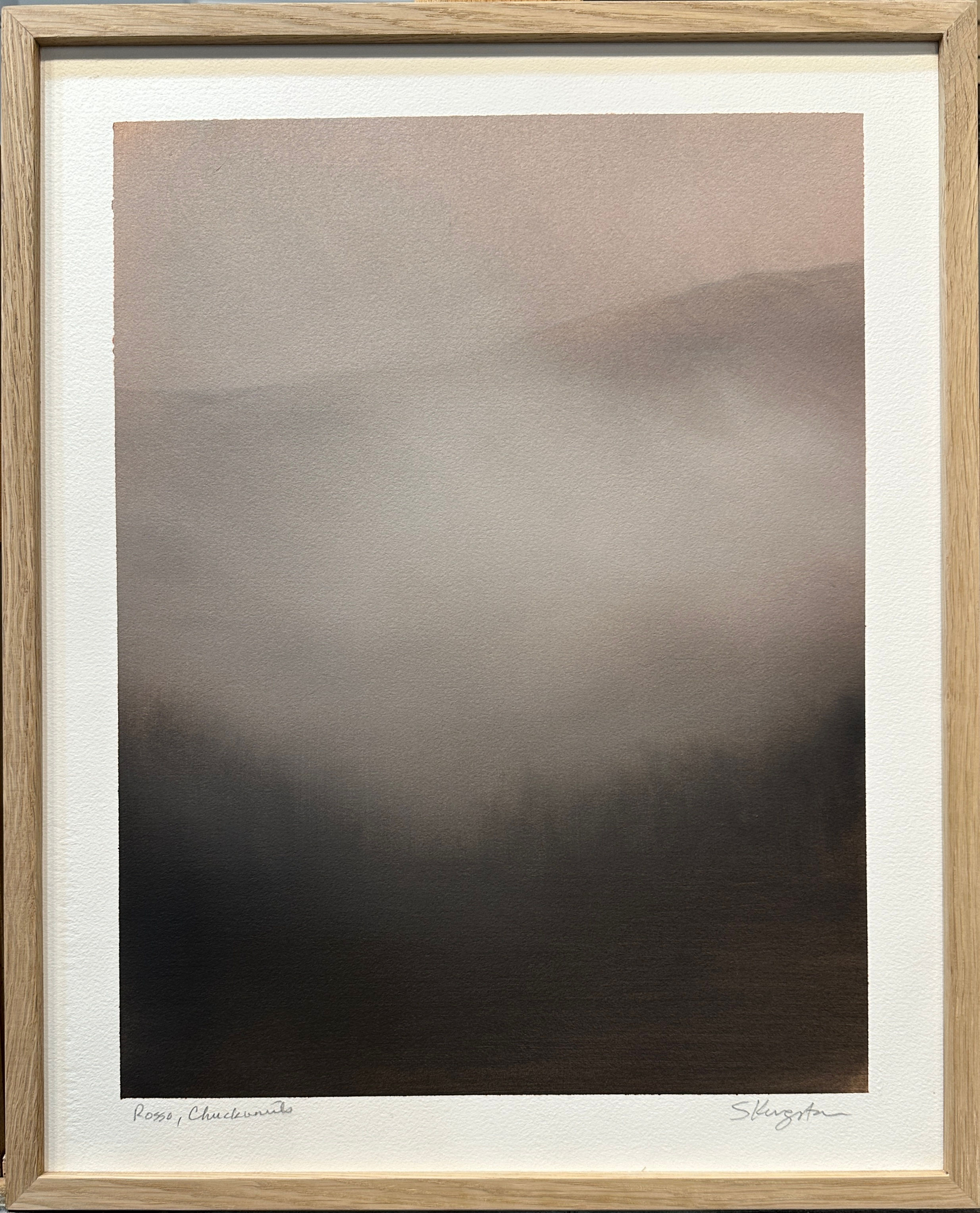 rosso chuckanuts, 20x16" oil on paper, framed