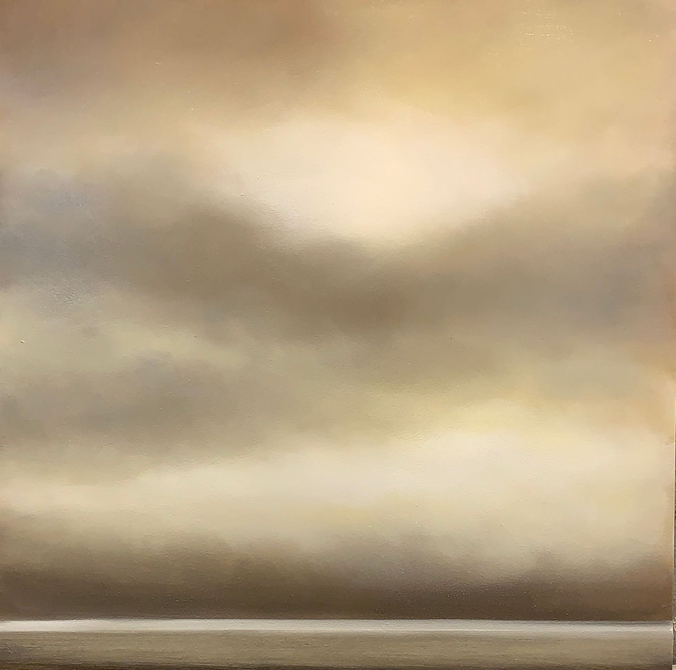 Thumbnail: a visible uncertainty, damask 16x16" oil on cradled board, framed