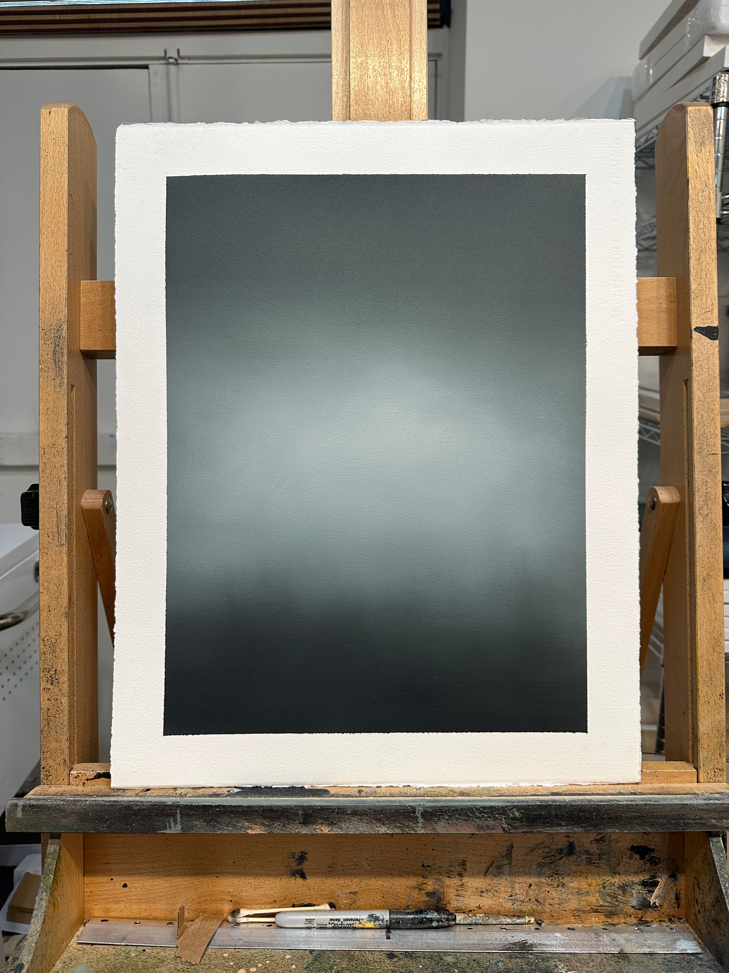 (6)shadow seeker ii, 20x16" oil on paper, framed