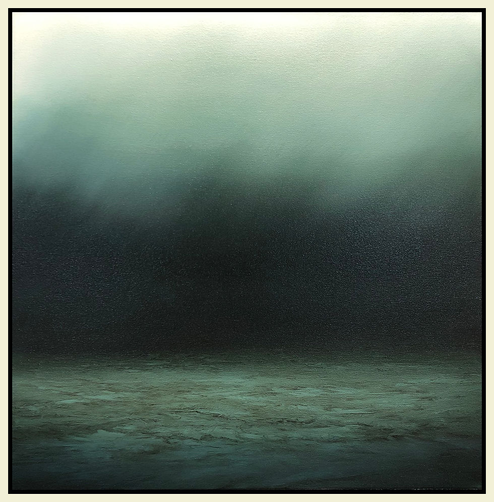 Thumbnail: shoreline to the invisible, 18x18" oil on canvas, unframed