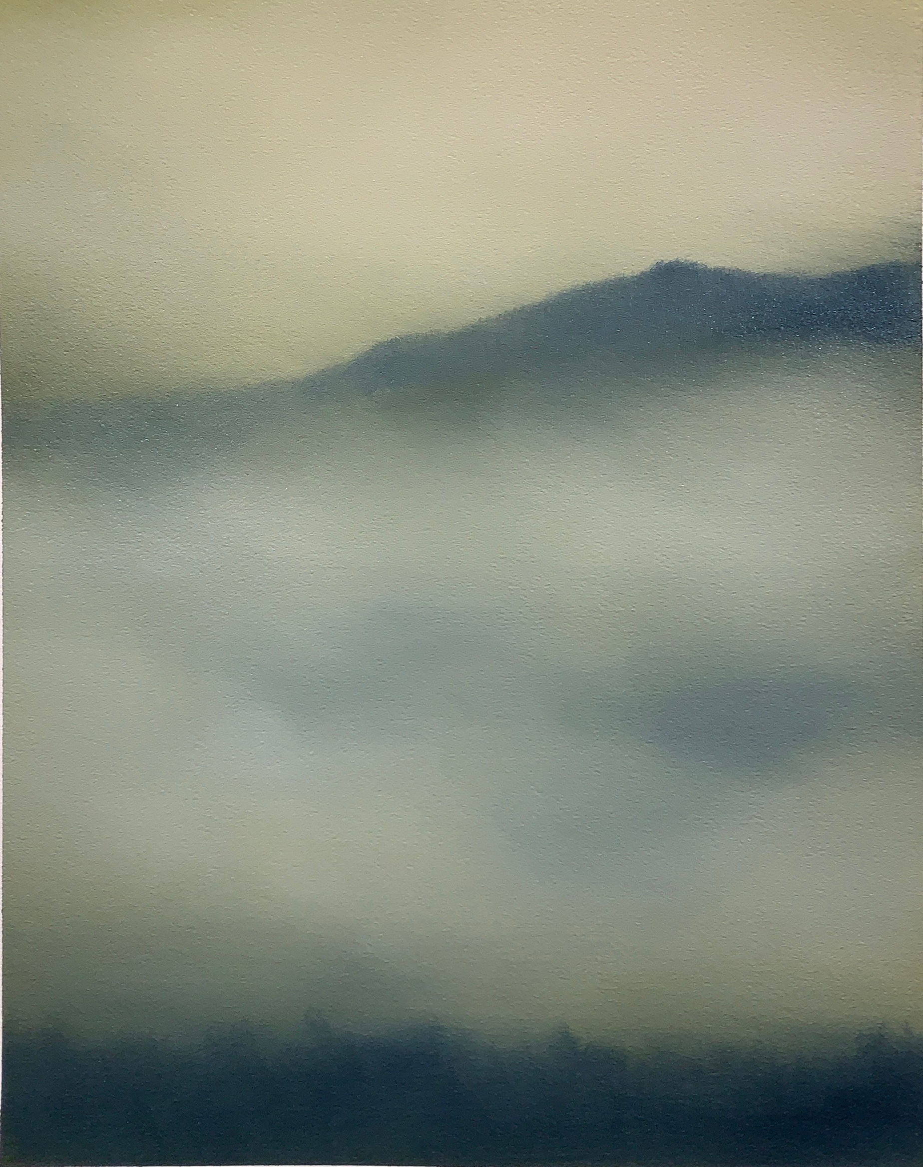 blue shadow/earth green vii, oil on paper, 16x20, UNFRAMED