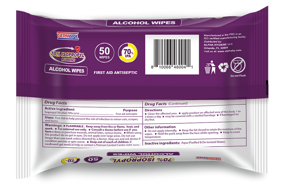 Thumbnail: 70%  Iso-Propyl Alcohol Wipes Bulk Case Buy 50ct Packs (1,200 Wipes) Case