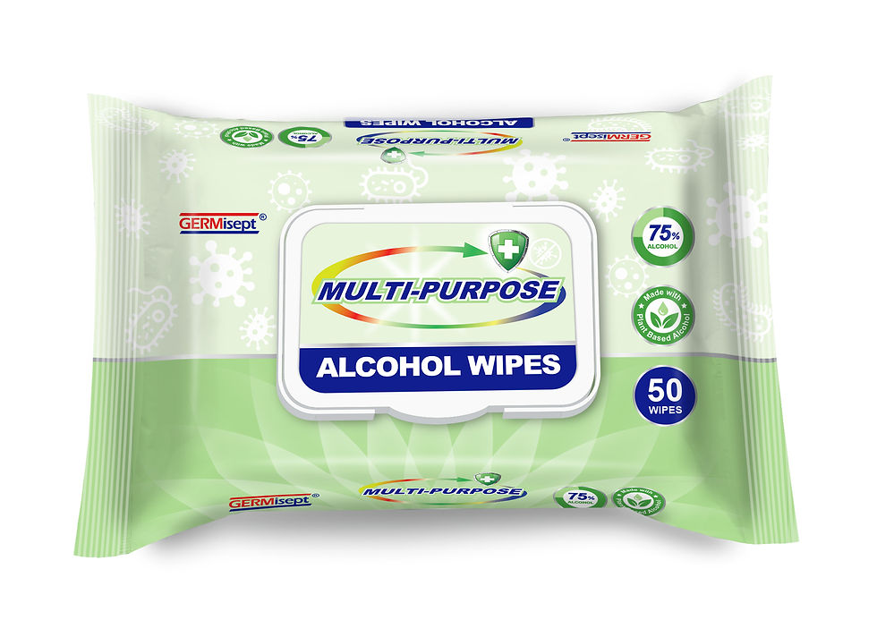 Thumbnail: Germisept 75% Alcohol Sanitizing Wipes 50ct Packs (1,200 Wipes) Case Bulk Buy