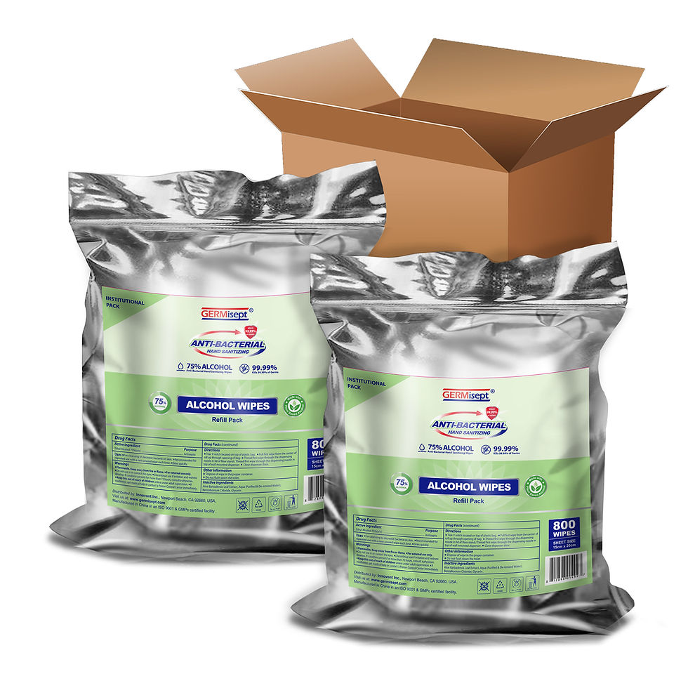 Thumbnail: Germisept Advanced 2 x 800ct=1600 Wipes - 75% Alcohol Hand Sanitizer Disinfects