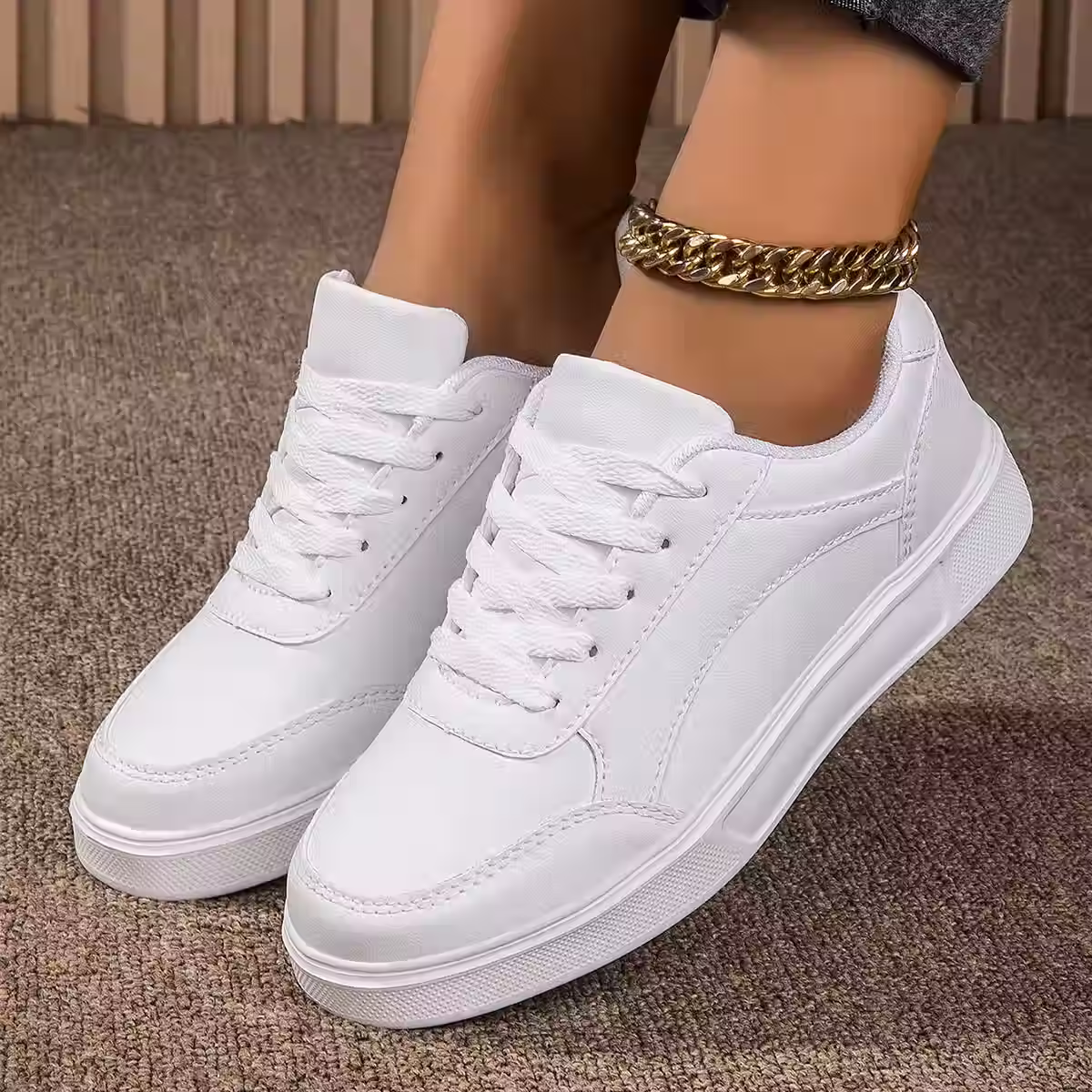 Women's high-quality faux leather – Casual Comfort Sneakers