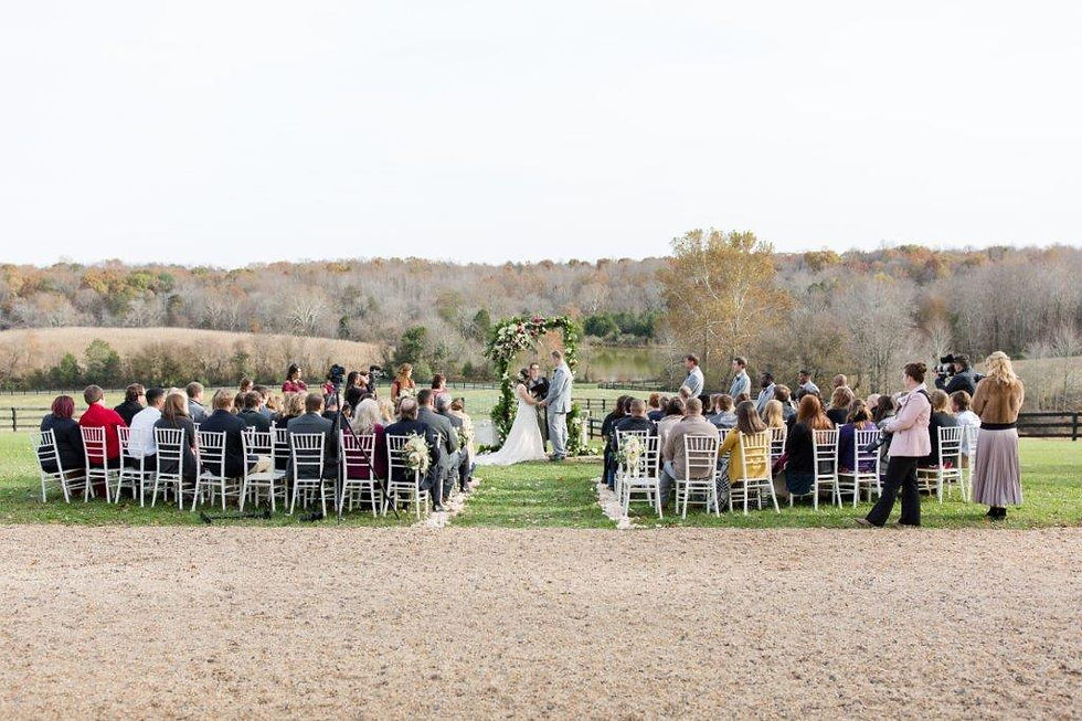 Outside ceremony at Rixey Manor in Northern Virginia in November