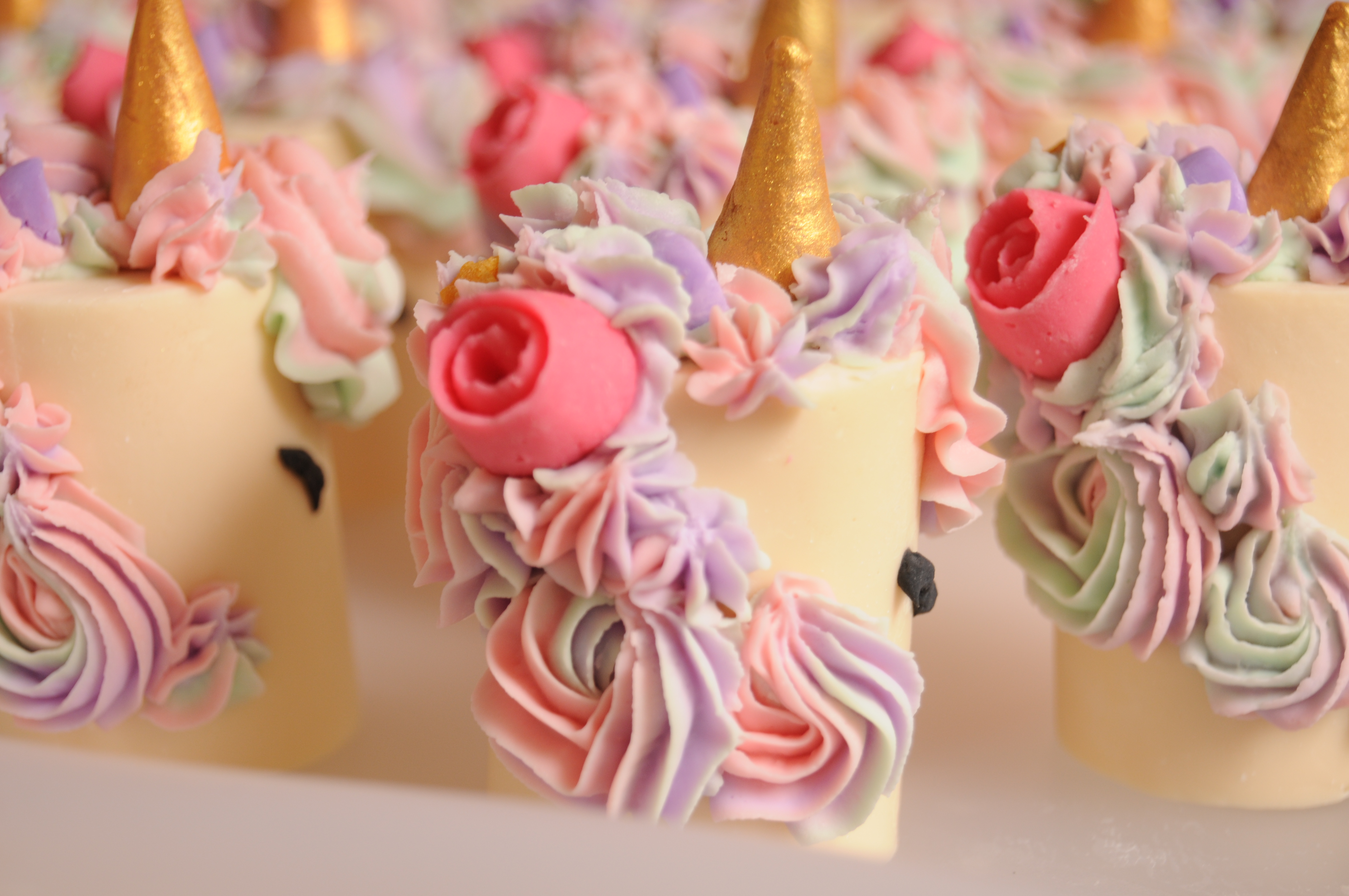 Little Miss unicorn soap cakes