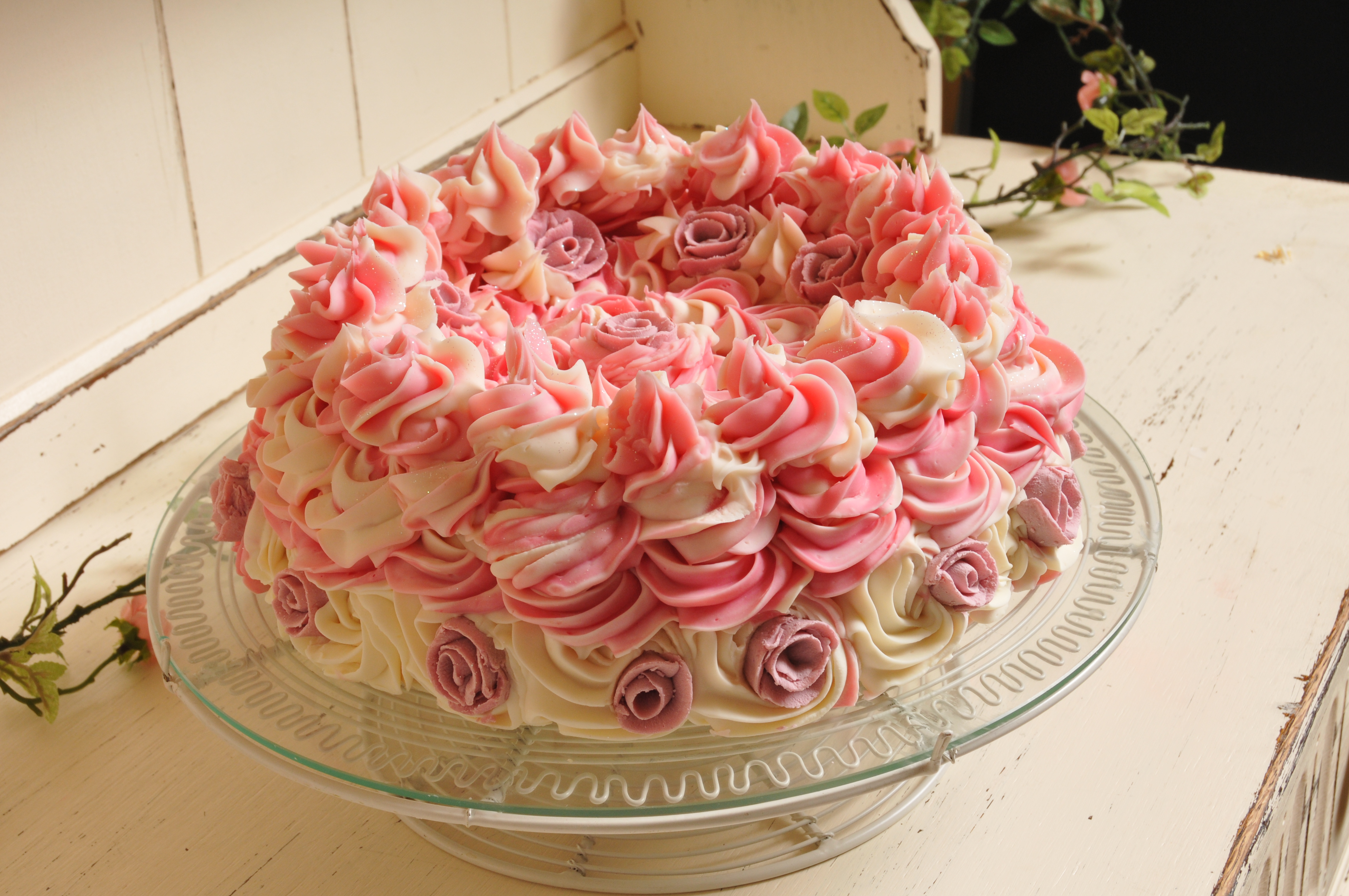Rose Pavlova soap cake