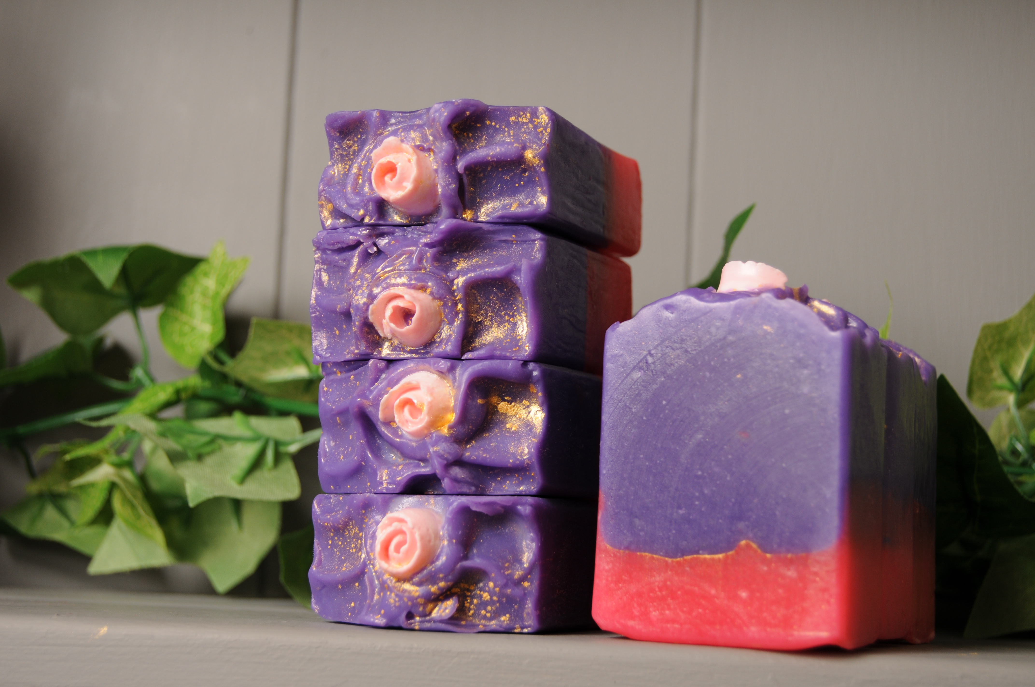 rose and violet soap