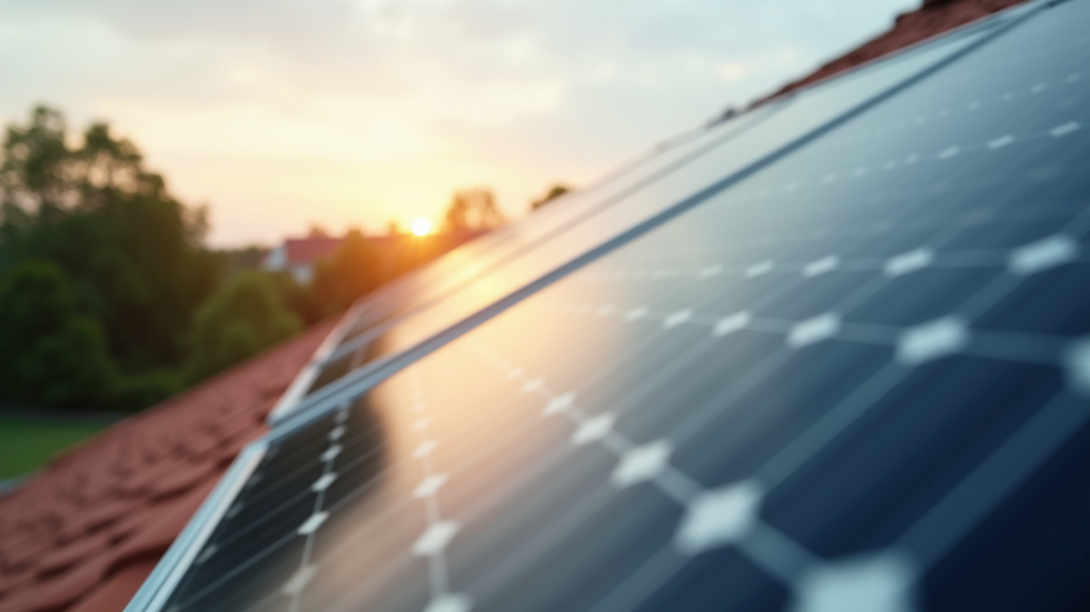 Close-up view of solar panels on a roof
