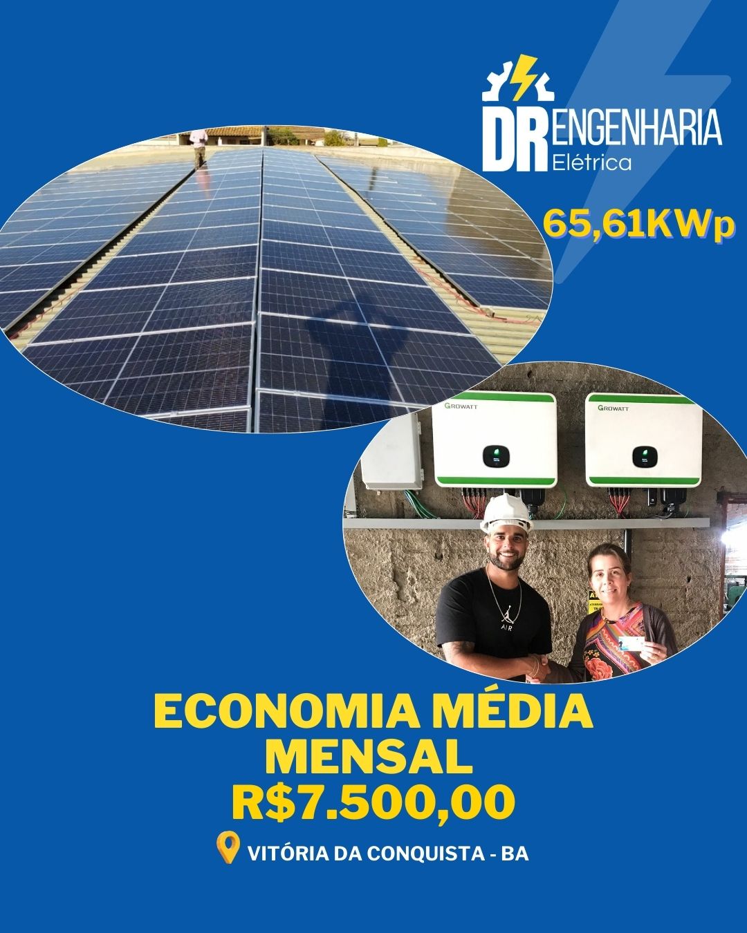 Sistema solar residencial com acompanhamento técnico
