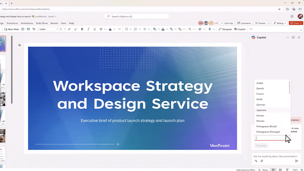 Microsoft copilot for power point