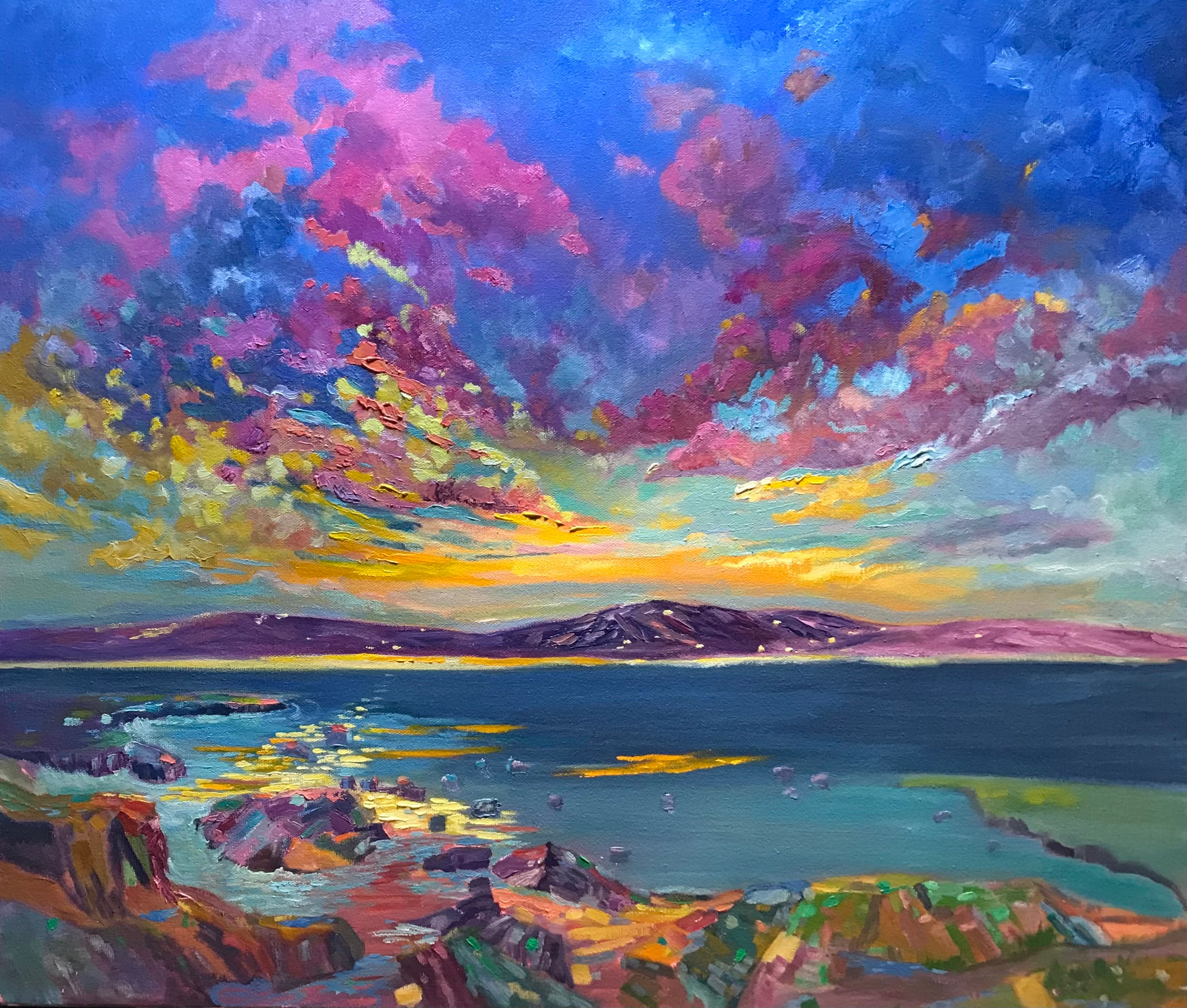 Kamouraska-coucher de soleil-peinture à l'huile