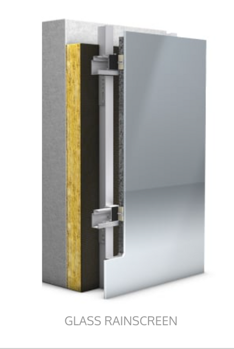 Glass rainscreen detail