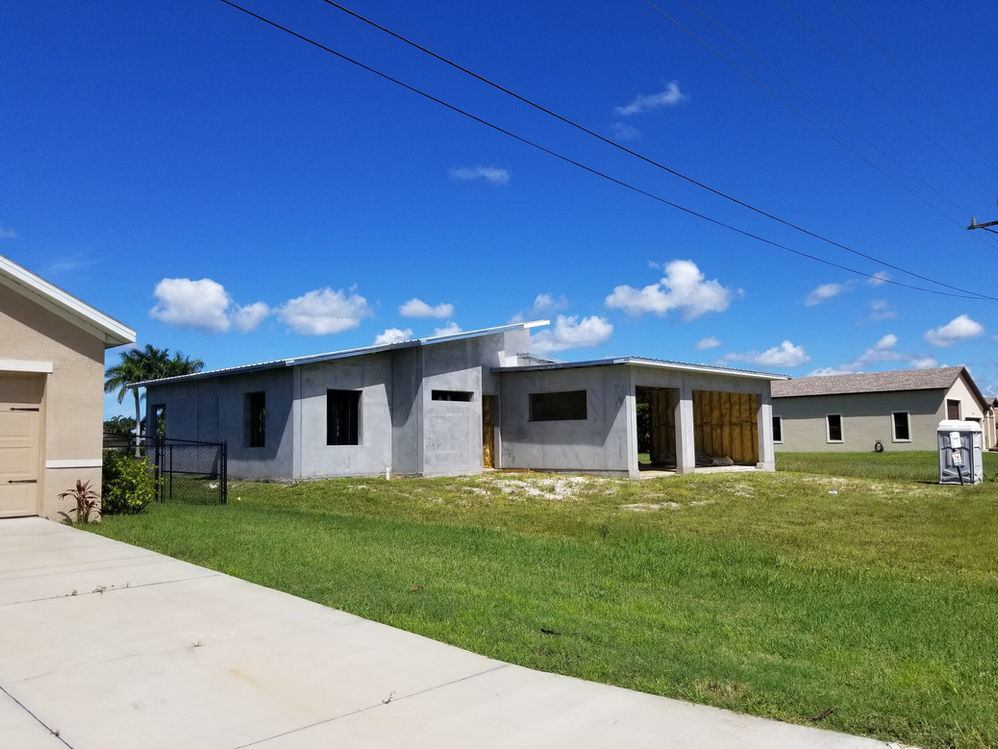 Concrete home construction project