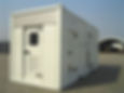 White generator container, exterior view
