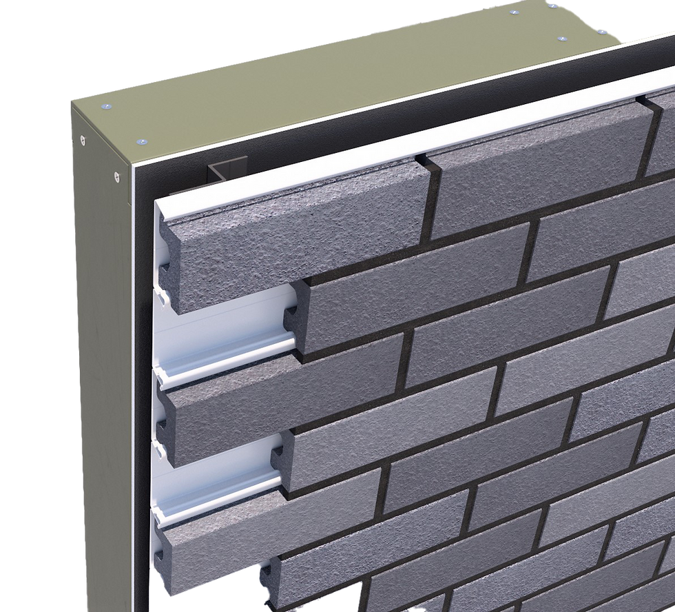 Curtain wall brick facade by Northstar Building Systems