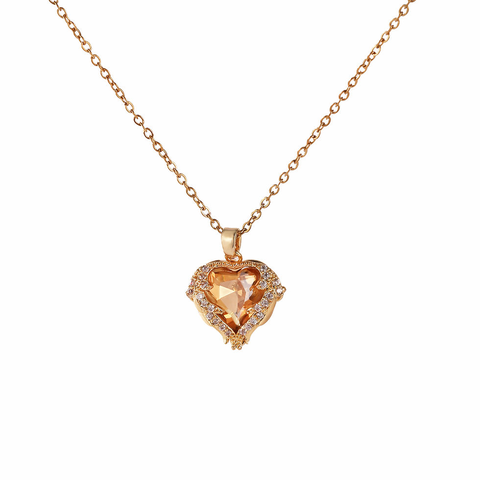 Thumbnail: Oceané Heart Crystal Necklace