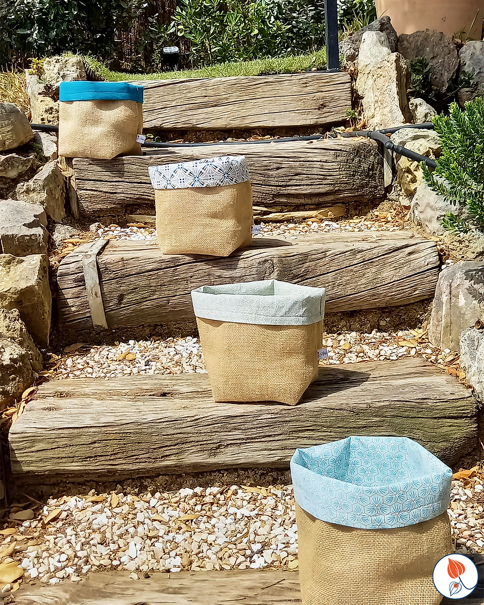 Miniature : Cache pot PUR JUTE - Vert Nature