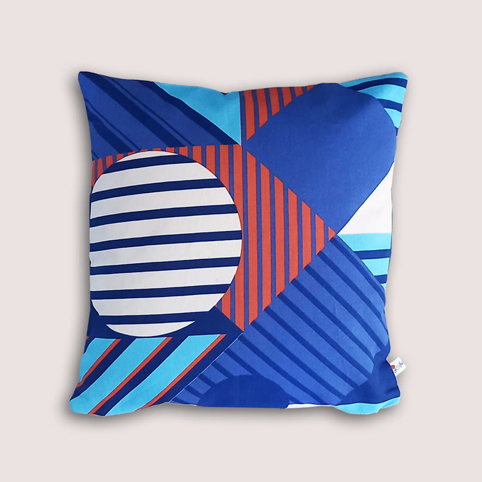 Miniature : Housse de coussin GRAFIK EVASION bis - dos Bleu Océan