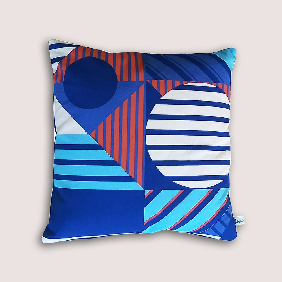 Miniature : Housse de coussin GRAFIK EVASION - dos Bleu Océan