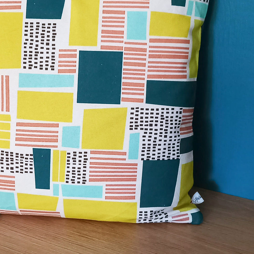 Miniature : Housse de coussin GRAFIK BAUHAUS - dos Bleu Evasion