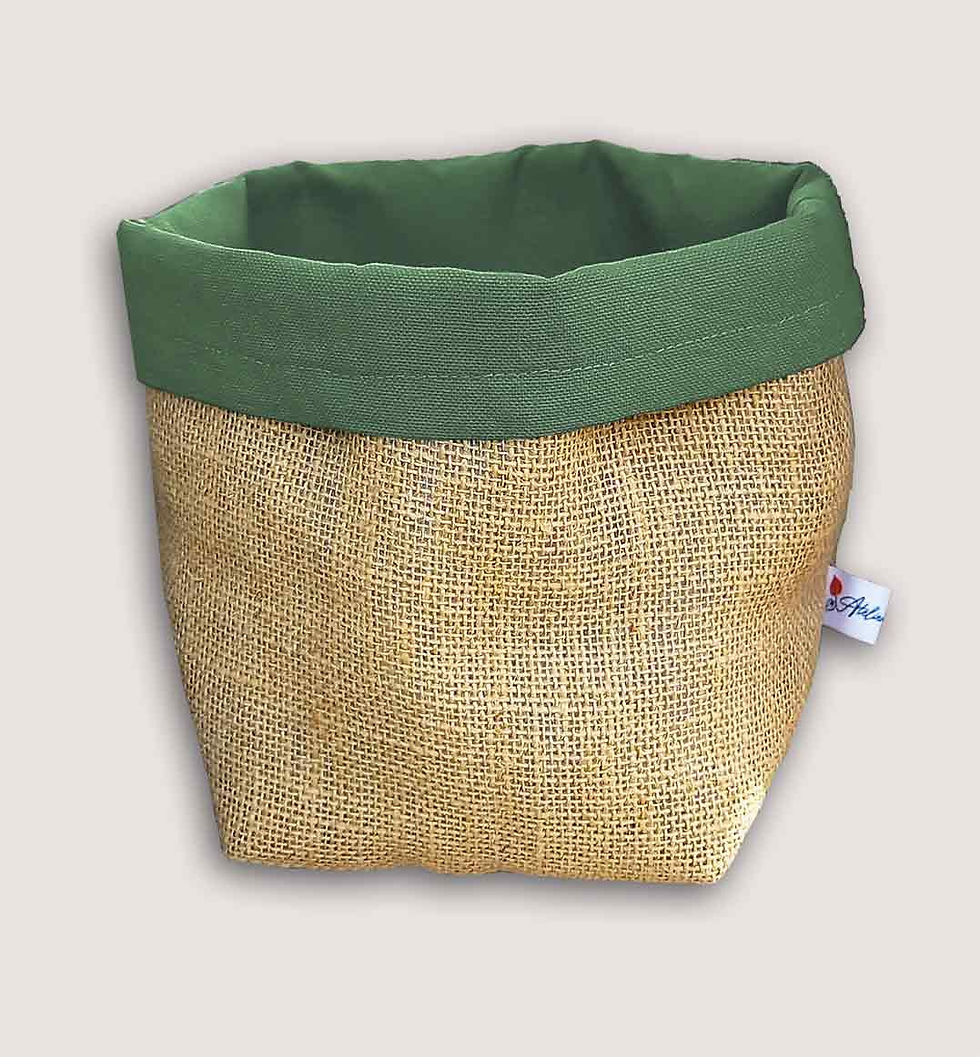 Miniature : Cache pot PUR JUTE - Vert Nature