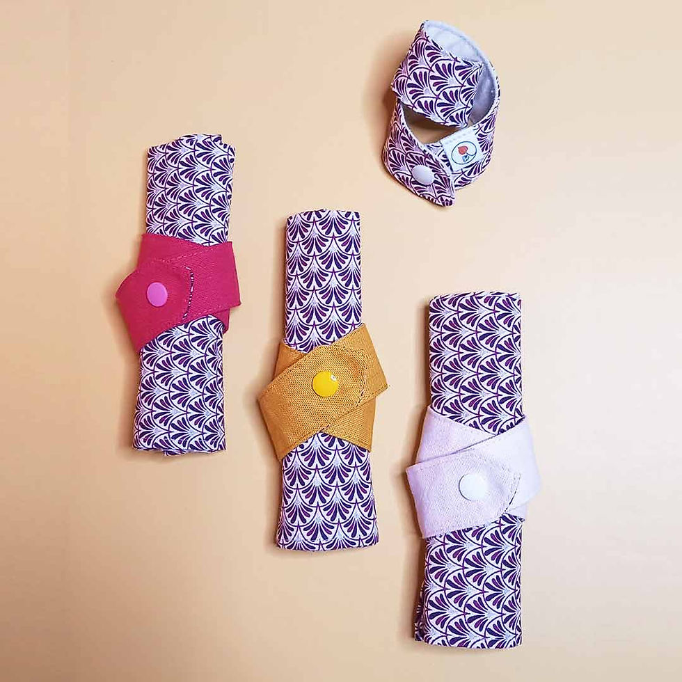 Miniature : Ronds de serviette originaux rose/prune - lot de 2
