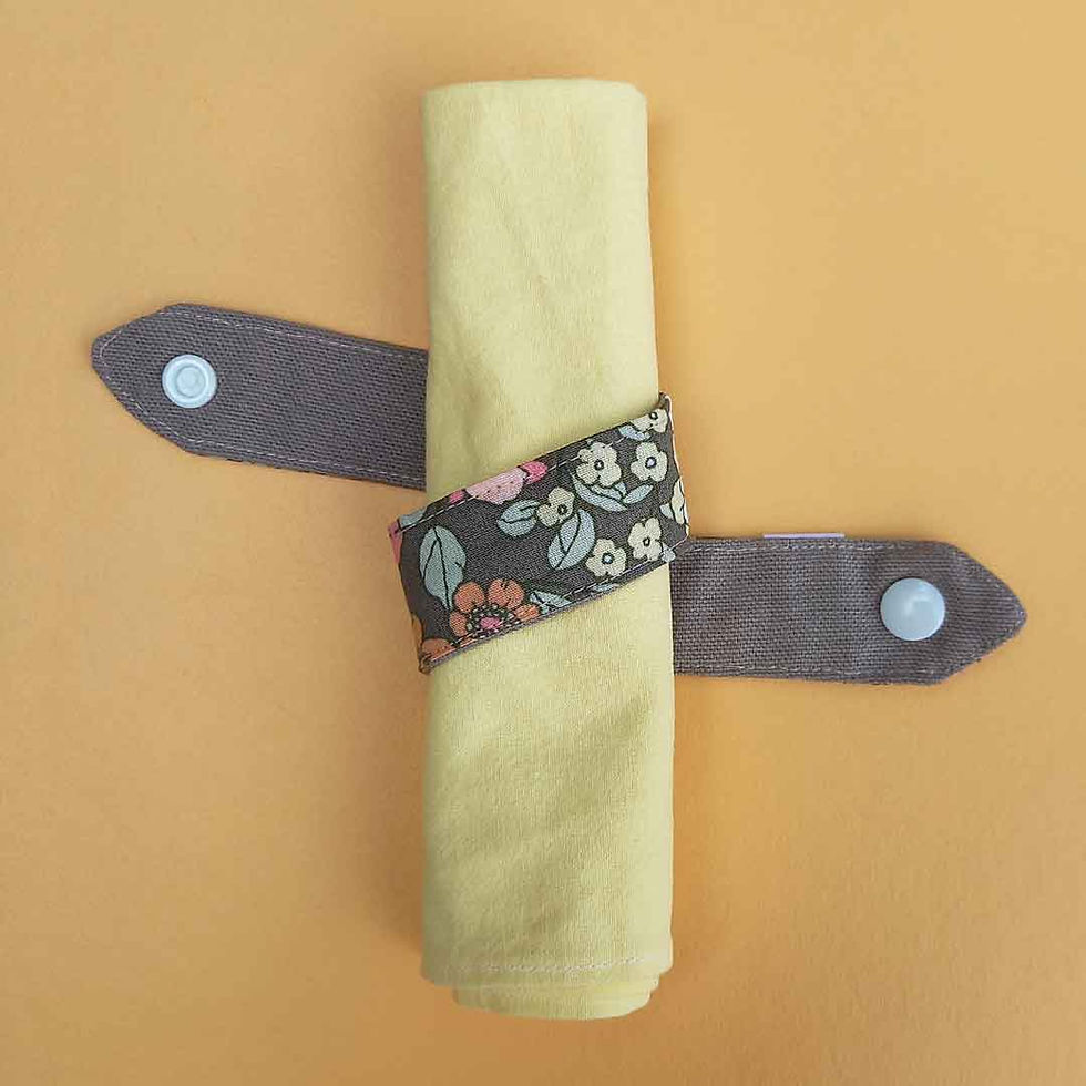 Miniature : Ronds de serviette originaux fleurs vert kaki - lot de 2