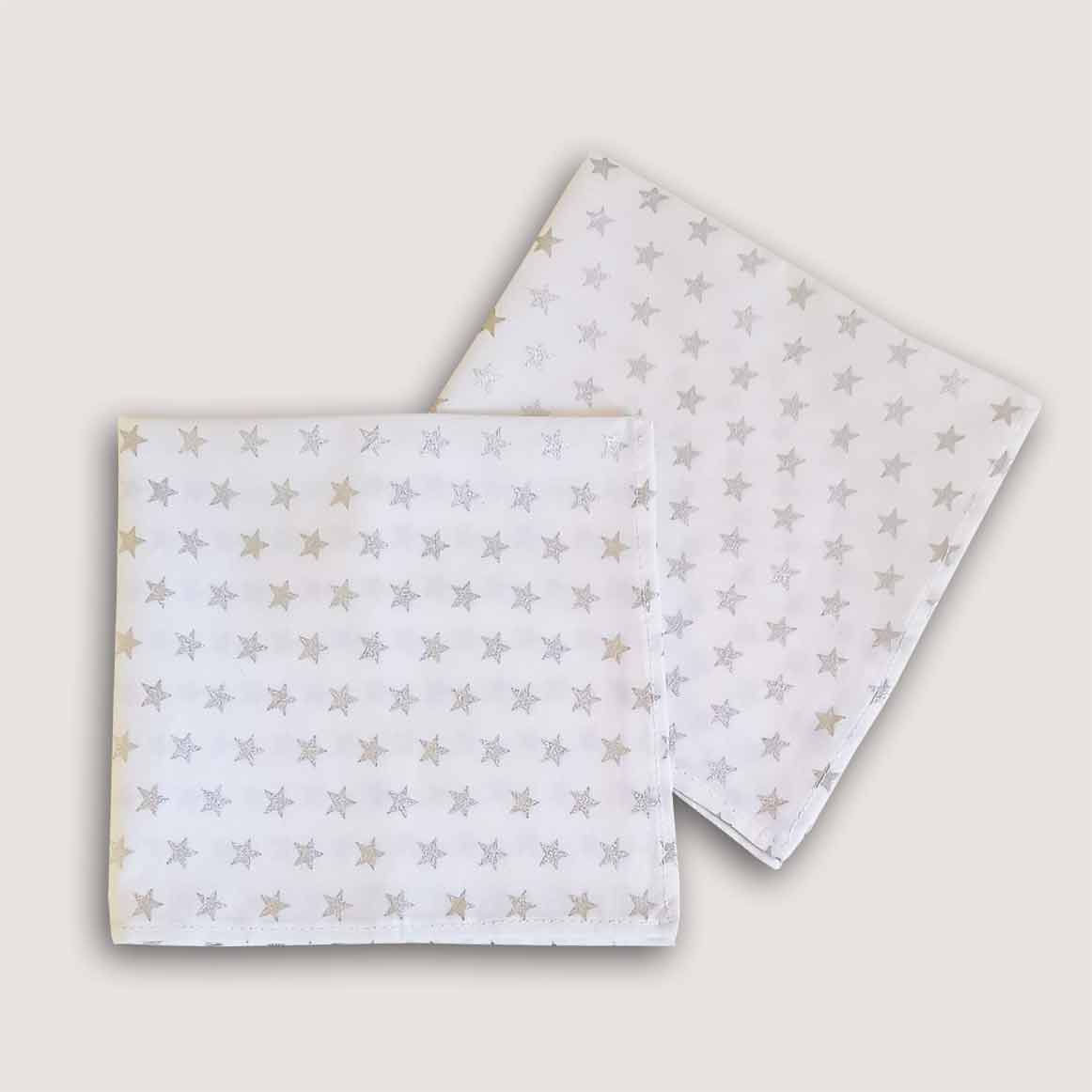 Lot de 2 serviettes de table GRAFIK STARS - Argent